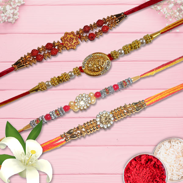 Glorious Set of 4 Rakhis