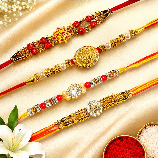 Glorious Set of 4 Rakhis