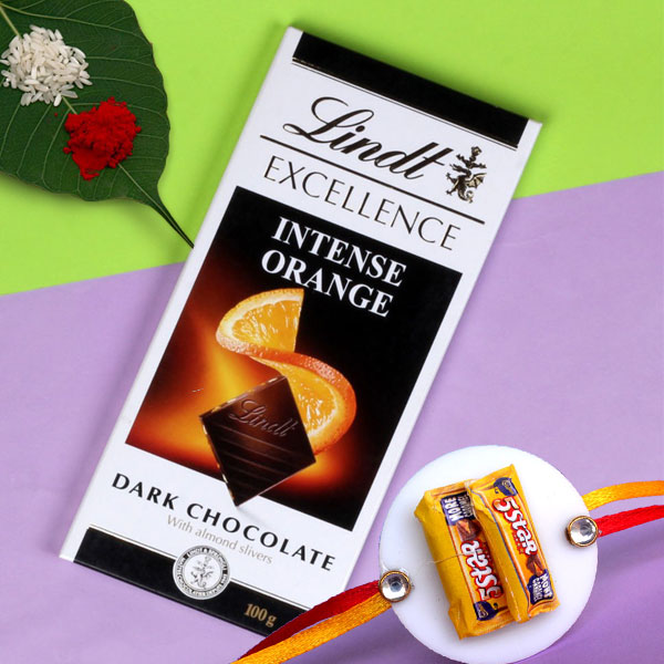 Lindt Chocolate with 1 Chocolate Kids Rakhi