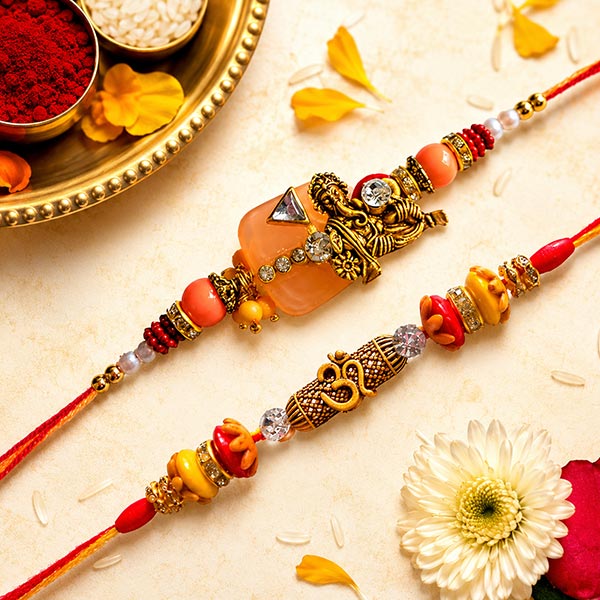 Om Rakhi with Ganesh Rakhi Set