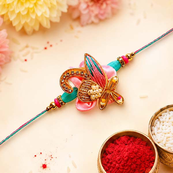 Pink Zardoshi Boutique Rakhi