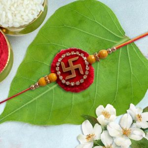 Stone Studded Swastika Rakhi