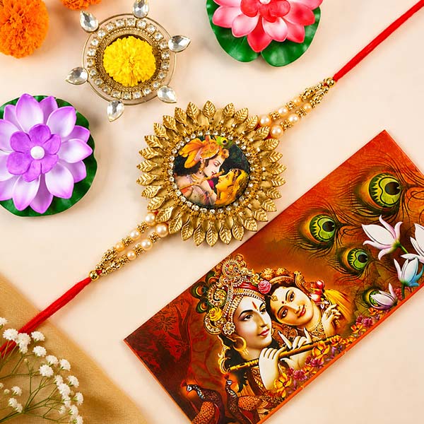 Radha Krishna Rakhi with Envelope