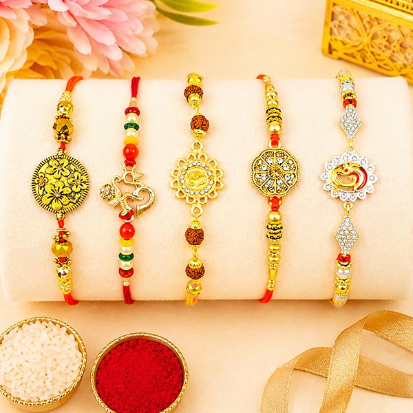 Artistic Rakhi Set of 5 Rakhis