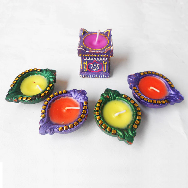 Tulsi Mandir Wax Diwali Diya Set