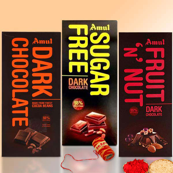 Amul Dark and Sugar Free Chocolates Bhai Dooj Tikka Gifts