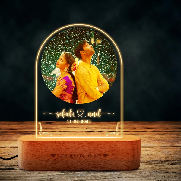 Full Moon Photo Lamp Personalzied Anniversary Gift