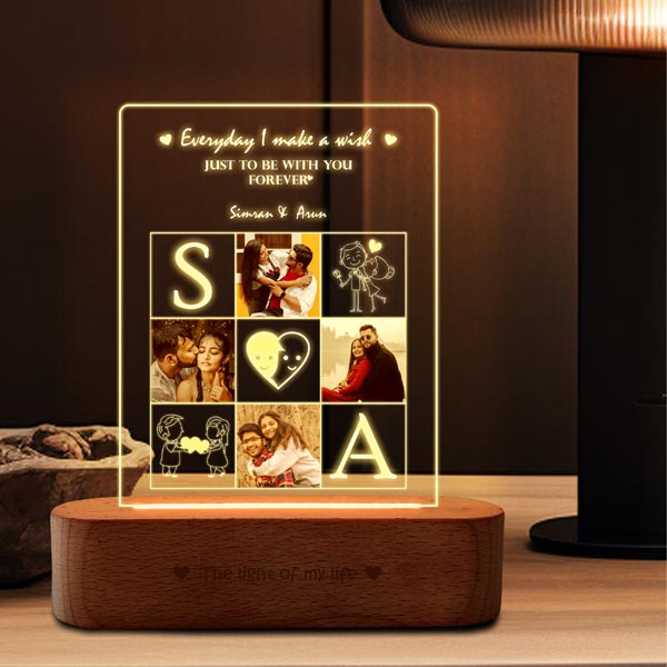 Love Crossword Photo Lamp