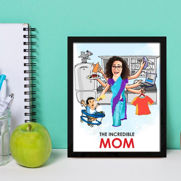 Incredible Mom Caricature Frame