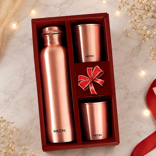 Copper Bottle Glass Gift Set