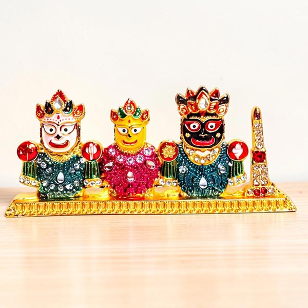 Colourful Jai Jagannath Golden Statue