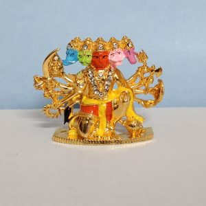 Golden Plated Metal Panchmukhi Hanuman Ji idol