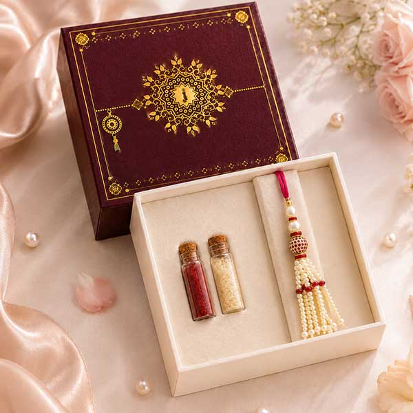 Grandeur Glow Of Ruby Lumba Rakhi