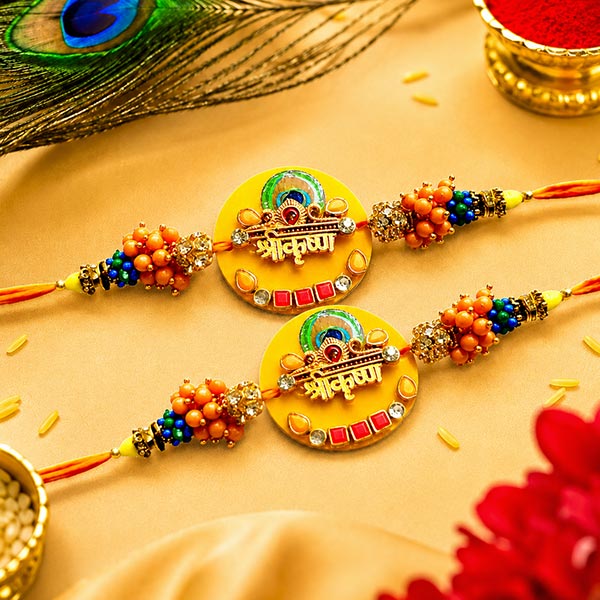 Two Shree Krishna Rakhi for Brother