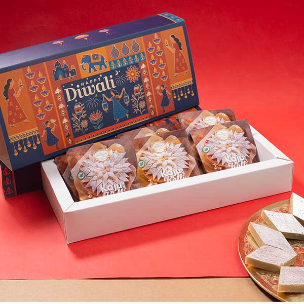 Diwali Gift Box of Kaju Katli Pouches